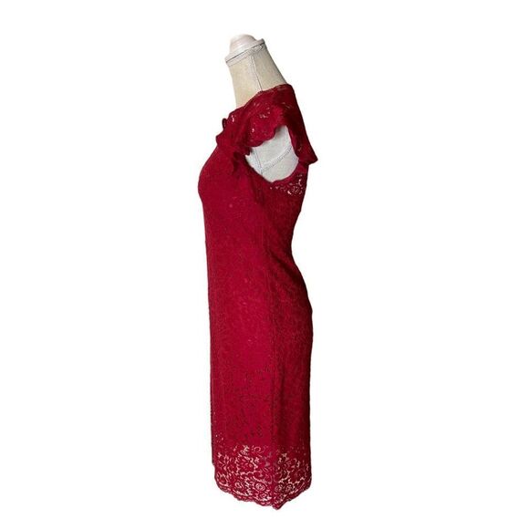 Express Red Lace Midi Dress - Picture 10 of 16